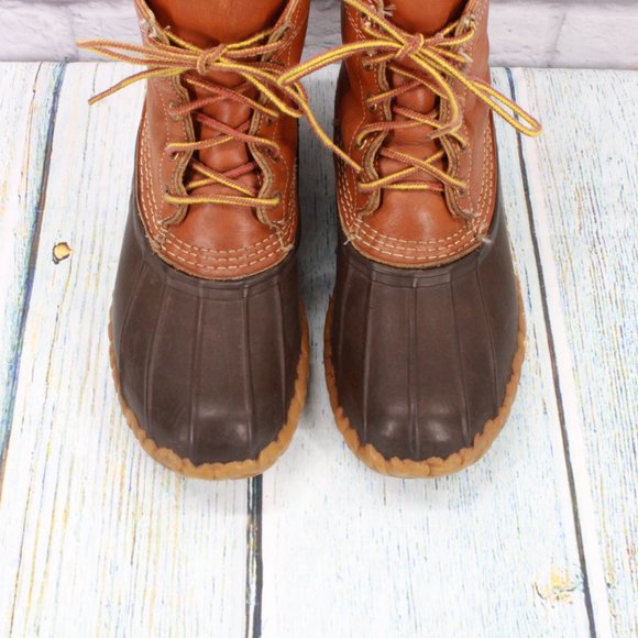 Vintage LL Bean 8" Brown Leather Unlined Duck Boots Size 9 M - Picture 5 of 9